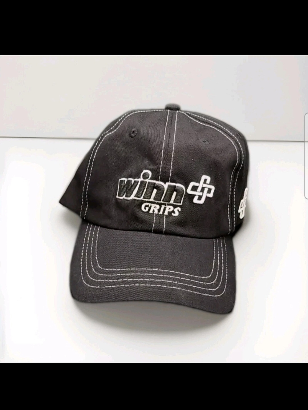 Winn Grips Golf Hat Cap Black Adjustable Buckle Back Cotton Logo